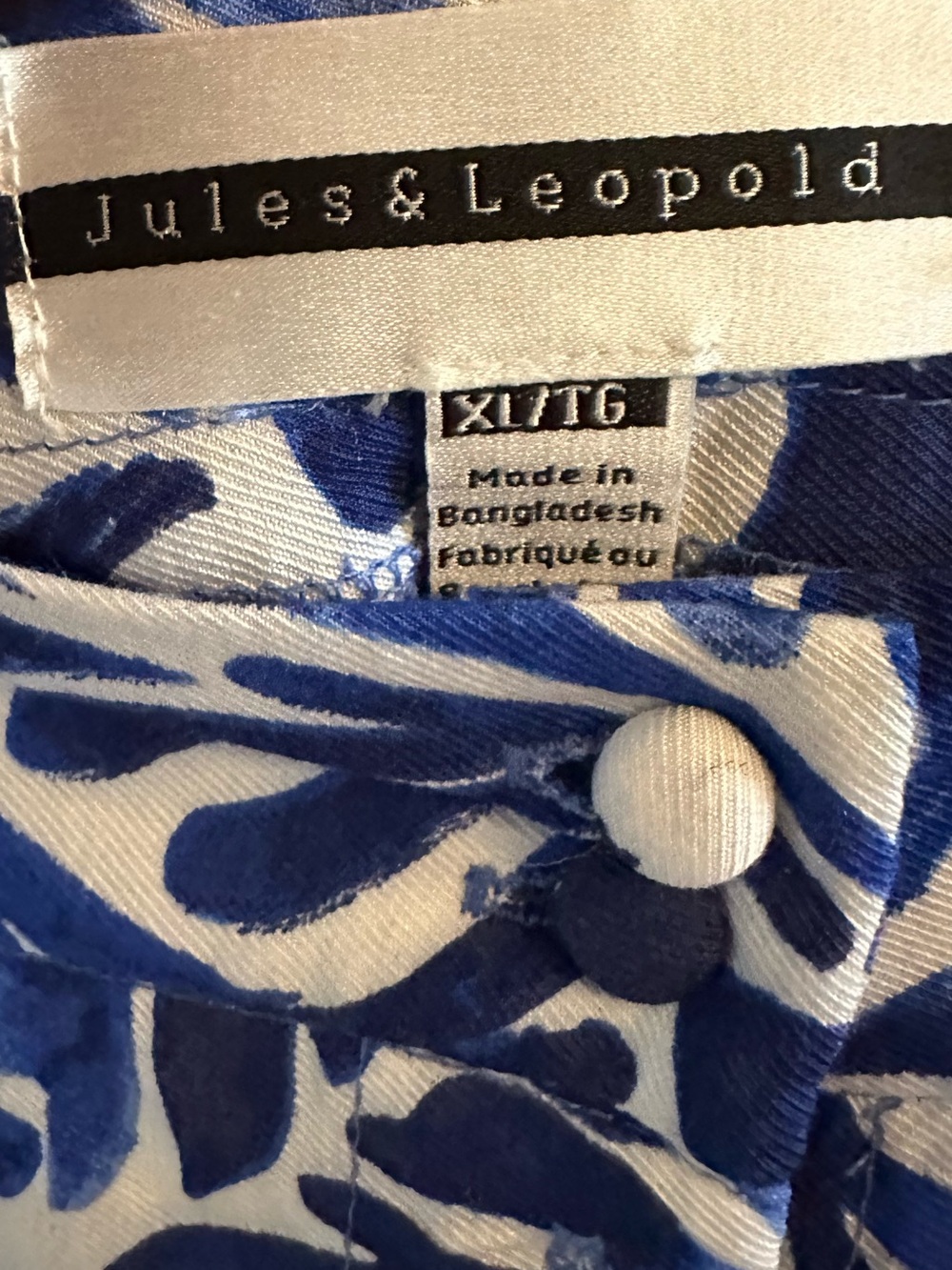 NWT Jules & Leopold Blue & White Botanical Print Midi Skirt XL | Pockets - Picture 5 of 15
